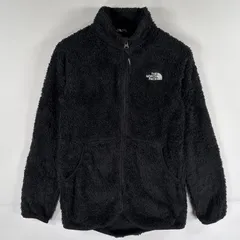 古着 ザ・ノースフェイス THE NORTH FACE フルジップフリースジャケット ボア ワンポイントロゴ アウトドア ガールズ M  ブラック キッズ