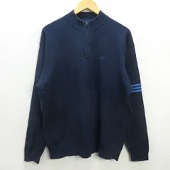 H■アディダス テーラーメイド/adidas ハーフジップトレーナー スウェット ゴルフウェア【L/G】紺/MENS■20【中古】
