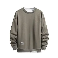 XL_アーミーグリーン [ユートレンド] トレーナー メンズ 薄手 無地 おしゃれ スウェット tシャツ 長袖 プルオーバー 春 秋 冬 ゆったり パーカー カジュアル 丸首 やわらかい 軽い 春秋 XL アーミーグリーン