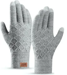 E650　手袋 メンズ スマホ対応 防寒 ふわふわ裏起毛 あたたかなニット製