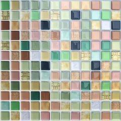 【在庫処分】APSOONSELL モザイクタイルシール 【4枚】キッチン 洗面所 ウォールステッカー DIY 現代芸術 おしゃれ 防水 壁貼りシール KBMS-16