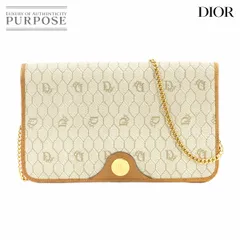美品 クリスチャン ディオール Christian Dior ハニカム柄 2way クラッチ ショルダー バッグ PVC ベージュ ゴールド 金具 90272430