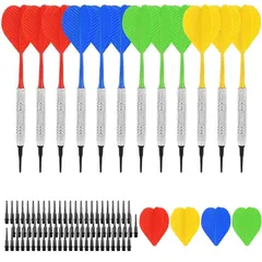 【新着商品】ソフトダーツセット 初心者・初中級 者向け ハウスダーツ 入門用 14g 練習用 12本 入門級家庭用ダーツ 初心者 矢 忘年会 ダーツ イベントに活躍