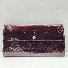 01w-3442 ルイ・ヴィトン LOUIS VUITTON   モノグラム・ヴェルニ ポルトフォイユ・サラ アマラント 赤紫   フランス製 レディース   箱・袋あり  長財布  M93524  【中古品】