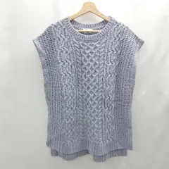 ◇ ⊇ alma design ニット系 ノースリーブ ベスト セーター サイズ M パープル系 レディース E  【1502030044676】