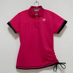 YONEX 半袖ウェア リボン付き 水玉 ドット 赤 レッド かわいいデザイン Lサイズ ワンポイント