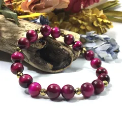 パワーストーン ブレスレット ピンクタイガーアイ （ゴールドヘマタイト）レディース 女性  数珠ブレス 開運 プレゼント ギフト  [9]