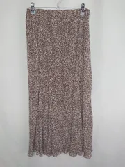 ◇ Samansa Mos3 blue サマンサモスモス ブルー 花柄 ロング丈 フレア スカート サイズF ブラウン レディース E  【1408220055821】