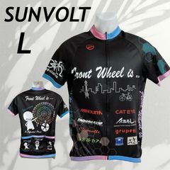 SUNVOLT サンボルト サイクルジャージ  L サイクルウェア  フルジップ 半袖 プリント プラック系 (G03)★