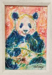 みなゆう様専用「yummyなパンダ」「彩りインコ」水彩色鉛筆画 ポストカード