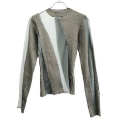 PRANK PROJECT プランクプロジェクト Sheer Docking Rib Knit シアードッキングニットセーター 31241365202 グレー F