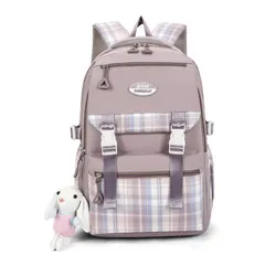 キッズ リュック 女の子 バックパック キッズリュック 軽量 大きめ 小学生 チェストベルト チェック柄 大容量 通園バッグ 子ども 子供用 カジュアル 可愛い おしゃれ アウトドア 男の子 入園 入学 M250315-140