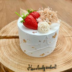 クレイケーキ 金箔ムラ塗り土台 プレート付き - メルカリ