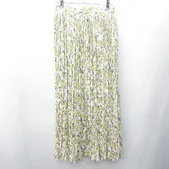 ◇ ⊂ SENSE OF PLACE 総柄 ロング丈 フレア スカート サイズFree グリーン ホワイト レディース E  【1409100014549】