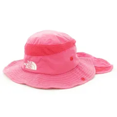 ザノースフェイス THE NORTH FACE サンシールドハット ナイロン あご紐 軽量 撥水加工 UVケア メッシュ ロゴ アウトドア ガールズ 女の子 M ピンク NNJ01810 /AO2