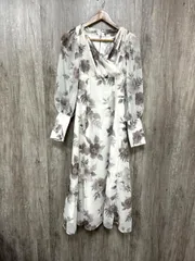 MERCURYDUO ぼかしフラワーレディーカシュクールワンピース Aライン ワンピース sizeM/白 ■◇ レディース