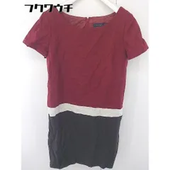 ◇ LOUNIE by LOUNIE ルーニィ 半袖 ミニ ワンピース レッド ダークブラウン系 レディース  【中古】 【1112030002394】のサムネイル