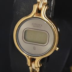 シチズン デジタル レディース 4-093135 金メッキ クオーツ稼働品 