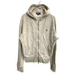 POLO RALPH LAUREN ジップアップパーカー Mサイズ ポロラルフローレン ベージュ コットン 古着卸 アメリカ仕入 t2410-3450