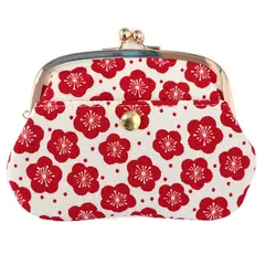 小紋工房 4寸親子がま口 財布 梅あられ（アイボリー） 小銭入れ カードケース 二越ちりめん 京都 和KOMONO 江戸小紋 0207 [梅あられ（アイボリー）]