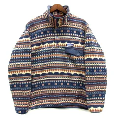 パタゴニア Patagonia シンチラ ハーフボタン フリース ジャケット プルオーバー 総柄 ネイビー 紺 XS 25580FA21