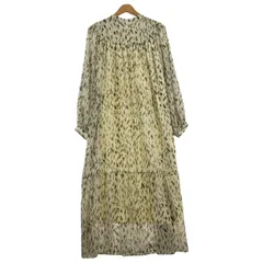 KBF ケービーエフ アーバンリサーチ 総柄 シアースリーブ フレアワンピース sizeOne/ライトイエロー系