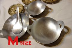 【ベトナム製アルミパン〈M〉竹鍋敷きセット】ベトナム料理/フライパン/エスニック料理