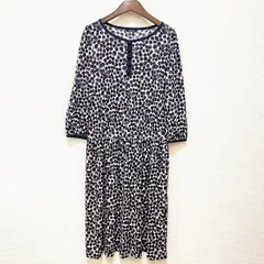 極美品！大きいサイズ！アクアスキュータム　ストレッチワンピース 10 XL 総柄 極美品！大きいサイズ！アクアスキュータム ストレッチ
