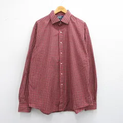 XL/古着 ラルフローレン 長袖 ブランド シャツ メンズ 90s REGENT 大きいサイズ コットン 赤他 レッド チェック 25mar29 中古 トップス
