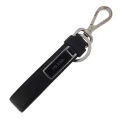 未使用品 PRADA キーリング サフィアーノロゴプレート 黒 プラダ 二つ折り財布 財布 レディース サフィアーノ
