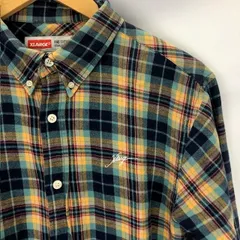 X-LARGE チェックボタンダウン ネルシャツ　ワンポイント　サイズM　0114403 06081902 01