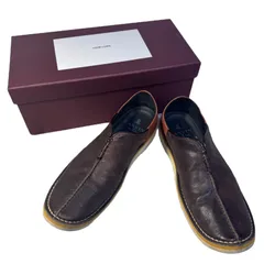 AT300  LANVIN en Bleu ランバン オン ブルー レザー シューズ ブラウン Vカット スニーカー メンズ 25のサムネイル