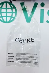 美品 セリーヌCELINE PVCクリア ロゴバッグ バッグ