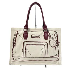 LONGCHAMP(ロンシャン) トートバッグ - アイボリー×ボルドー レザー