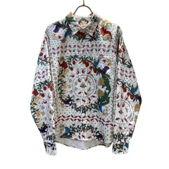 LEFT ALONE レフト アローン フルーツ柄シャツ Mサイズ 長袖 イラスト ストリート keisuke sakai いちご バナナ レモン りんご シャツ ブラウス フルーツ レトロアート レディース 春 ゴーゴー古着マルイ草加店8