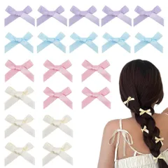 【数量限定】おしゃれ かわいい ヘアアクセサリー 髪飾り レディース 髪留め ミニ ヘアピン 子供 蝶結び 4色入 20個セット パーティー/イベント/発表会/卒業式/誕生日/結婚式 ヘアクリップ リボン ESJNNK
