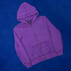 ポロ Ralph Lauren(ラルフローレン) 紫 フード付き ジップアップパーカー