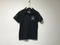 本物バンソンvanson T.F.O.Aコットン刺繍半袖ポロシャツメンズサーフアメカジミリタリーストリートスケーターワークビジネススーツモードゴルフドレスバイカー黒ブラックS