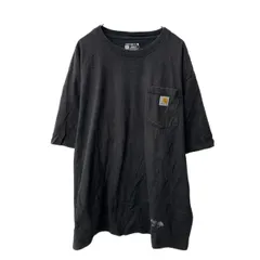 Carhartt 半袖 ポケットTシャツ XL ブラック フェード カーハート ロゴ ビッグサイズ 古着卸 アメリカ仕入 a705-6087