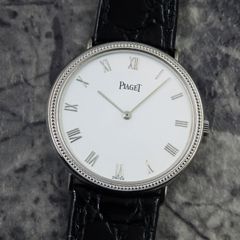 PIAGET ラウンド 90231 Cal.9P2 ピアジェ ヴィンテージ 18KWG 手巻き ホワイトダイヤル 白文字盤 金無垢 ホワイトゴールド