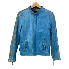 希少 Schott ライダースジャケット シングル ブルー