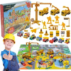 【人気商品】6歳以上 2024ー Calendar Advent 贈り物 プレゼント 誕生日 男の子 室内遊び カレンダー カウントダウン 工事マップ付き 工事カー 作業車両 クリスマスプレゼント 子供 おもちゃセット 車 建設車両 2024 アドベントカレン