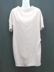 ◇ UNTITLED アンタイトル フォーマル 綺麗め 上品 大人 シンプル 半袖 膝丈 ワンピース サイズ1 ベージュ レディース E  【1307210039165】