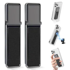 【在庫セール】スマホスタンド Senose 縦置き 横向き 薄型 スマホリング 卓上 iPhoneリング フィンガースマホストラップ 携帯スタンド スマホバンド 片手操作 落下防止 iPhone/Android各種他対応 （黒黒）