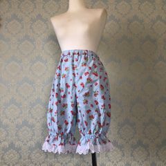苺柄ドロワーズ サックス61㎝丈