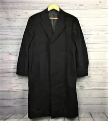 訳あり特価★OXRAM COLLECTION★カシミヤ100％/ロングコート【メンズM/黒】チェスター/比翼仕立て◆BA90-B