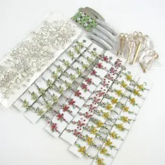 ヘアピン・バレッタなど 27点セット フラワーモチーフなど 髪飾り ヘアアクセサリー まとめて 大量 レディース 【中古】