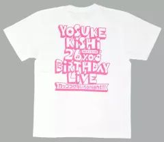 【中古】衣類 岸洋佑 Tシャツ ホワイト Mサイズ 「YOSUKE KiSHi 26 y.o. BiRTHDAY LiVE カッコつけないtonight!!!」
