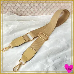 ショルダーベルトのみ 単品（ベージュ／無地）ショルダーストラップ　PUレザー×帆布　シンプル　ビジネス　帆布製