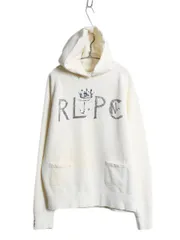 【お得なクーポン配布中!】 ヴィンテージ 加工 ポロ ラルフローレン ステンシル プリント スウェット パーカー メンズ XL / プルオーバー トレーナー 裏起毛 パチポケ